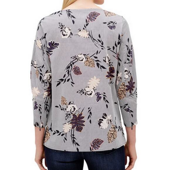 Lafayette 148 New York Caddie Blouse Ink Blue Women’s Size 18 Silk Blend - Picture 2 of 8